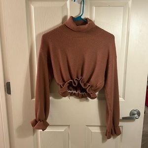 Brown crop top sweater from MINKPINK